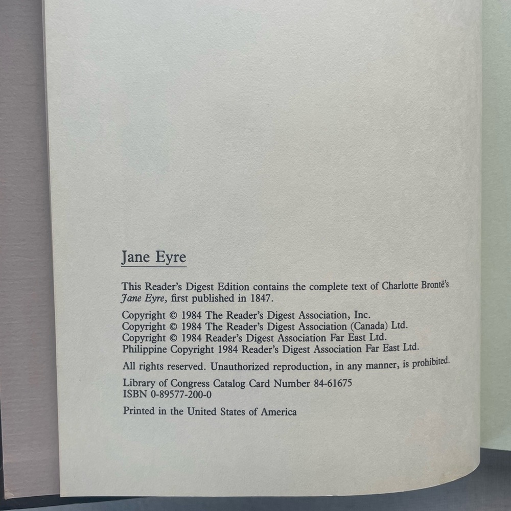 Jane Eyre by Charlotte Bronte Vintage Hardcover Book 1984 - Picture 4 of 14